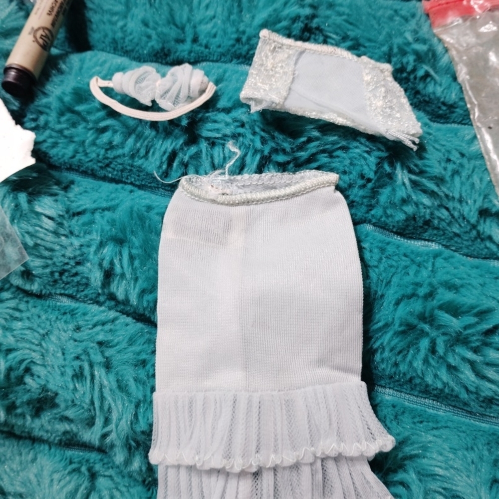 Barbie White Doll Skirt and Top Set with Silver Trim